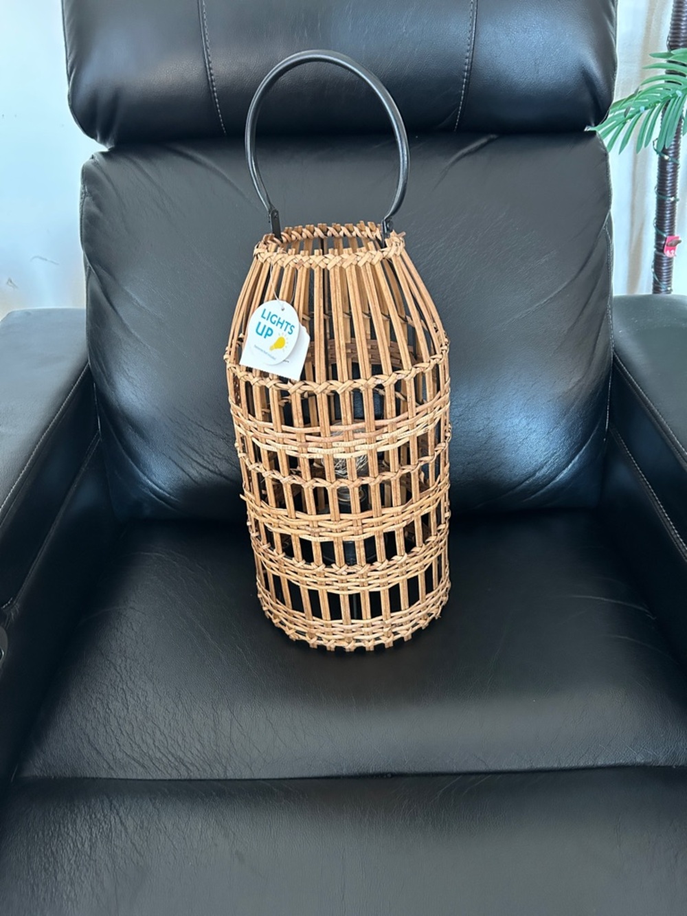 At Home Tribeca Cane Lantern That Lights Up